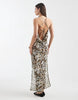 Aray sheer beach maxi dress in leopard print