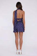 The Fashionable One Satin Mini Dress Navy