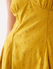 eyelet halter neck mini dress in olive green