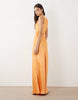 Tall scoop satin maxi dress in orange