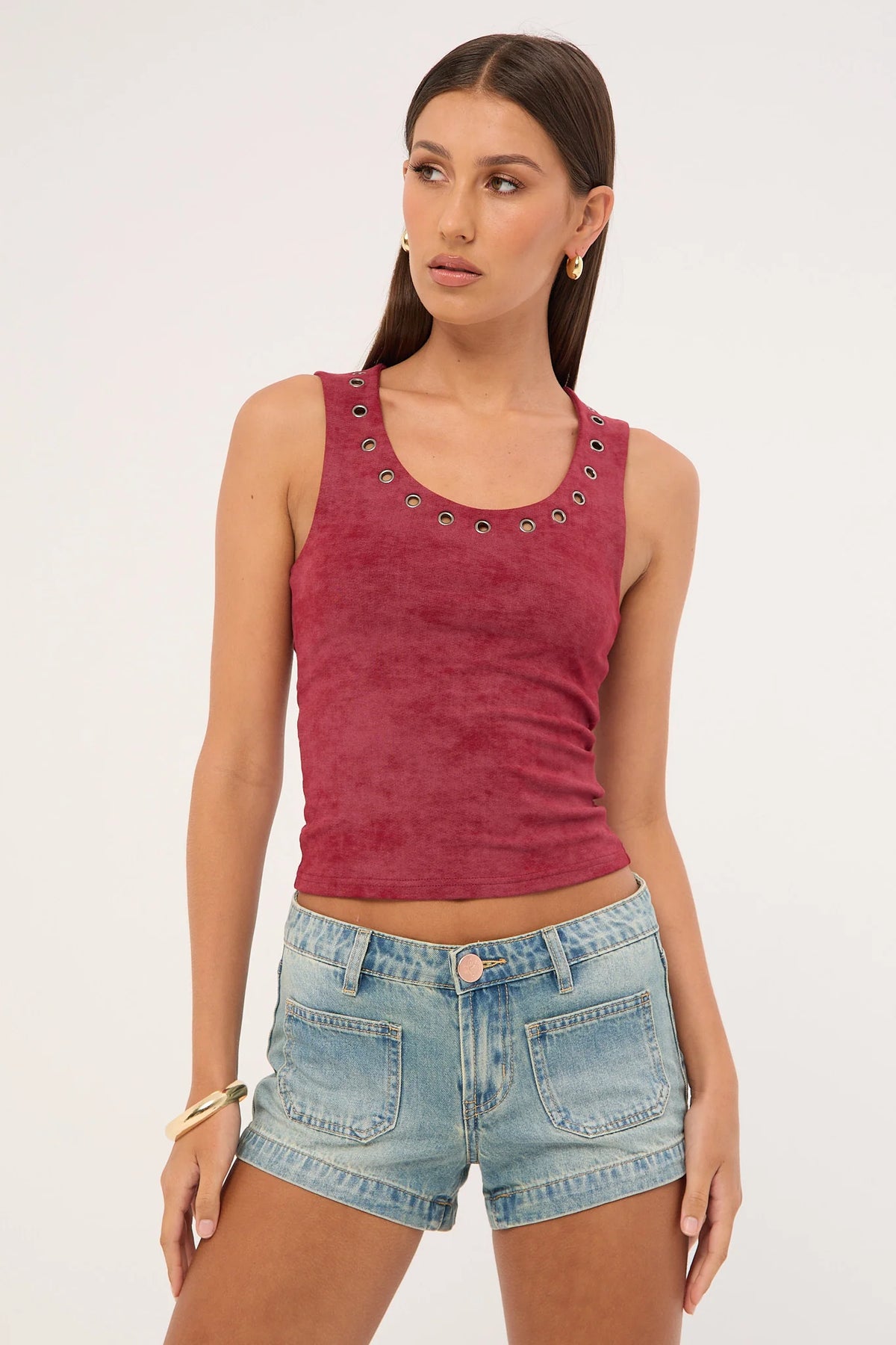 One Teaspoon Retro Dukes Low Waist Mini Denim Shorts Texas Blue