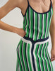 Topshop knit stripe maxi dress in blue and green