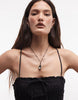 COLLUSION smocked mini dress with tie detail in black