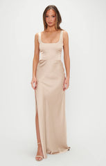 Lana Maxi Dress ~ Champagne Luxe Satin