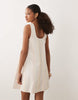 scoop neck tie front mini dress in stripe
