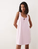 scoop neck tie front mini dress in pink