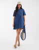 JJXX denim mini dress in mid blue