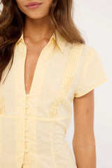 Luck & Trouble Maya Short Sleeve Blouse Butter