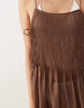 Tall Rita pleated beach cover up in chocolate