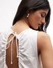 COLLUSION channel detailing midi dress in white