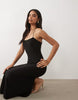 Mango strappy halterneck maxi dress in black
