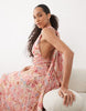Abercrombie & Fitch tiered midaxi dress with multiway neckline in pink