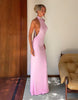 Tiger Mist x Em Venz Maddy high racer halterneck open back drape detail maxi dress in pink