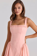 peach cotton midi sundress