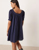 babydoll button down mini dress in navy