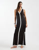 4th & Reckless knit v-neck maxi beach dress in chocolate