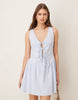 Kiss The Sky Arian tie neckline minidress in blue