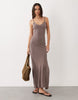 Esmée strappy beach maxi dress in brown