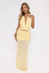 Hola Chica Cowl Neck Knit Top Yellow