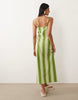cami midi dress in green stripe