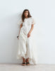 ARRANGE cutwork embroidered maxi dress in white