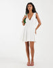 Object broderie fit and flare mini dress in white