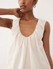 ruched plunge barrel mini dress in stone