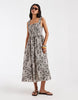 ONLY smock midaxi dress in brown paisley print