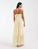 Hollister strappy maxi dress with lace embroidery detail in yellow