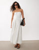 strapless maxi sundress with full skirt in stripes