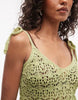 Reclaimed Vintage crochet knit mini dress in peppermint