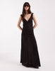 lace cami maxi dress in chocolate
