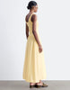 & Other Stories fitted bodice maxi jersey dress with cotton poplin skirting in yellow