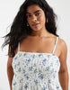 PIECES Curve smocked lace cami maxi dress in blue ditsy floral print