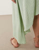 Curve asymmetric hem volume mini dress in green stripes