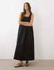 square neck lace trim midaxi sundress in chocolate