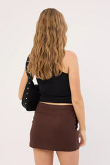 Perfect Stranger Menorca Tailored Mini Skirt Chocolate