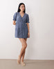 Wednesday's Girl chambray smock mini dress in blue