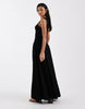 Brave Soul drop waist racer dress with shirred bodice in black