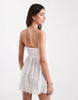 ONLY bandeau mini dress with embroidery in white