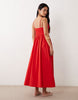 Miss Selfridge corset maxi dress in red