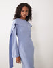 maxi dress with cape scarf detail in light blue
