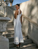 4th & Reckless crochet asymmetric scarf detail maxi beach dress in white