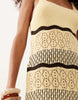 Miss Selfridge crochet maxi dress in butter yellow striped print
