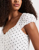 Hollister cap sleeve button up mini dress in white polka dots
