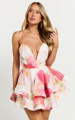 Amalie The Label - Felicity Plunge Tiered Mini Dress - Int