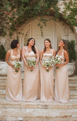 Hazel Halter Maxi Dress ~ Champagne Luxe Satin