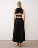 racer neck midaxi sundress with cut out back in black