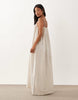 VILA Petite linen touch cami maxi dress in super light heather