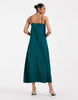 PIECES satin cami maxi dress in teal blue
